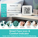 Mini medidor de temperatura y humedad para interiores, medidor de temperatura para dormitorio, pantalla Digital electrónica portátil, humedad y temperatura