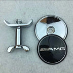1pcs Metal 45mm Car Front Emblem Badge Modified Bonnet Chrome Hood Cover For Mercedes BenzW203 W204 C E S Class W210 W211 W220