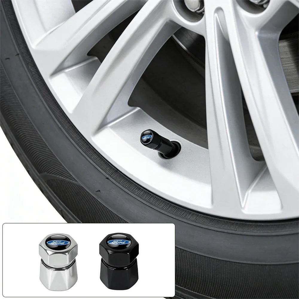 4Pcs 3D Metal Car Tire Wheel Valve Cap Accessories For Ford Focus Mk2 MK3 MK7 MK4 Fiesta Ranger Mustang Kuga Mondeo Explorer GTD