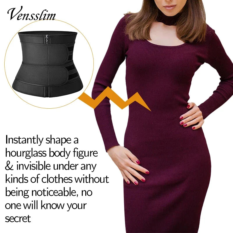 Vensslim Waist Trainer Abdominal Tightening Corset Women Body Shaping Slimming Corset Fat Burner Belly Trimmer Belt Weight Loss