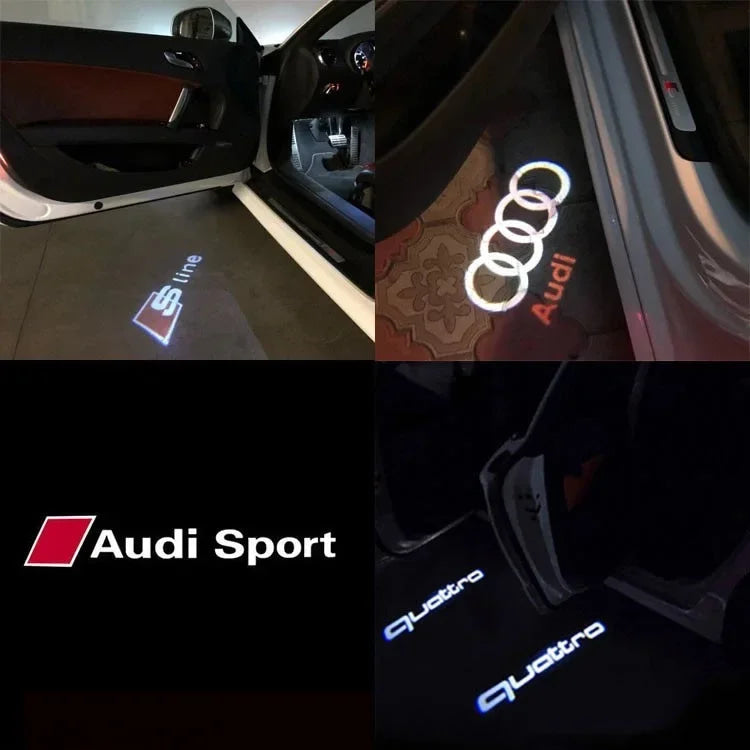 2PCS LED Car Door Welcome Logo Light Projector Lamp For Audi Sline S3 S4 S5 S6 S7 RS Quattro Q7 Q5 Q3 A4 B8 8P A3 A6 C7 A5 A6