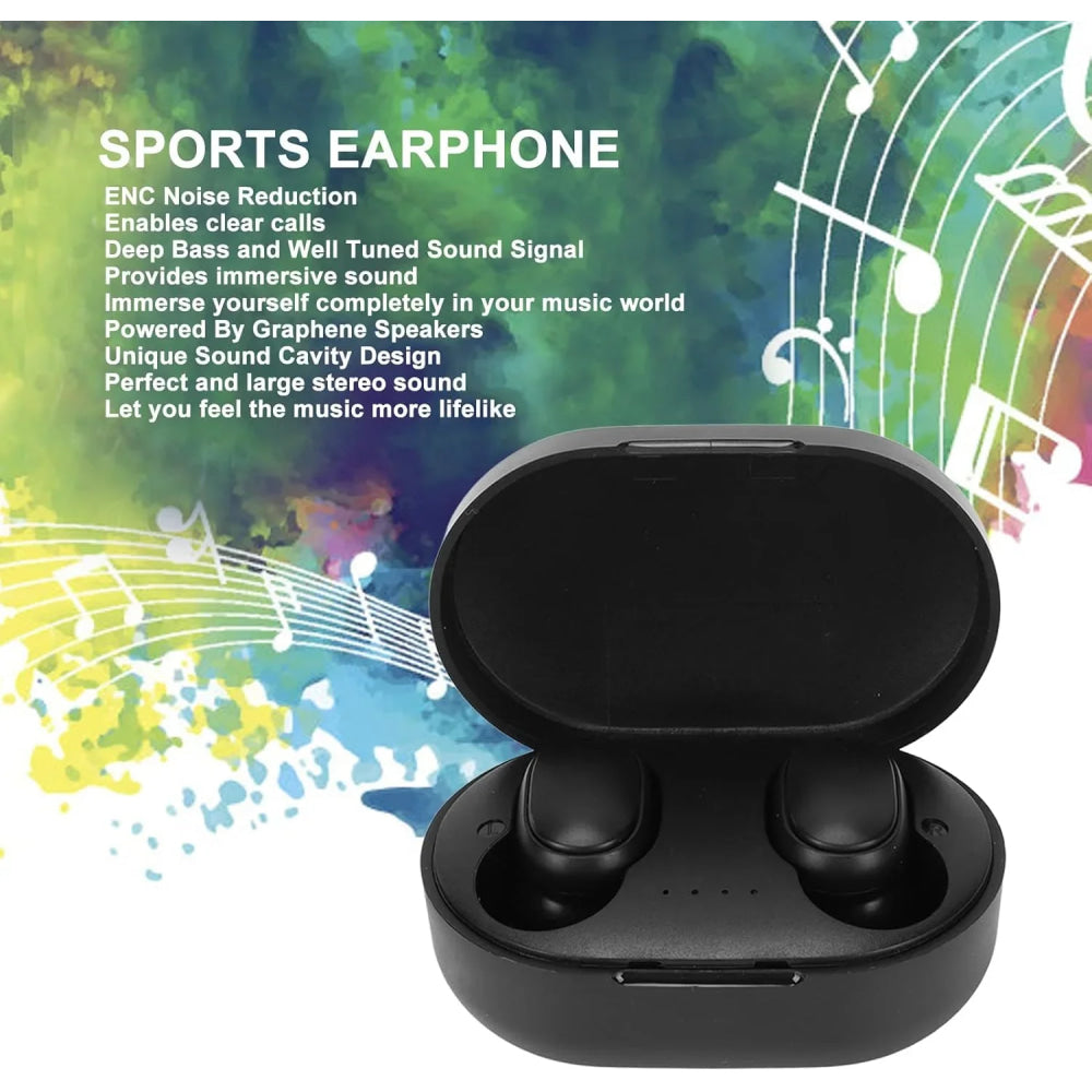 A6S Wireless Bluetooth Earphones - Sport Touch Control Headset With LED Display Stereo Sound For Xiaomi Huawei