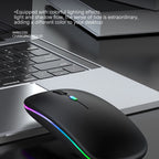 Ratón inalámbrico Bluetooth recargable con 2,4 GHz USB RGB 1600DPI ratón para ordenador portátil tableta PC Macbook Gaming Mouse Gamer