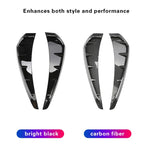 Pairs 35cm Car Fender Side Air Vent Cover Trim Modified Carbon Fiber Black Fender Side Gills Universal Air Vent Decorative Stick