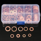 Juego de tuercas y pernos de junta de arandela de cobre, Kit surtido de sellos de anillo plano con caja //M8/M10/M12/M14 para tapones de sumidero, 100/200 Uds.