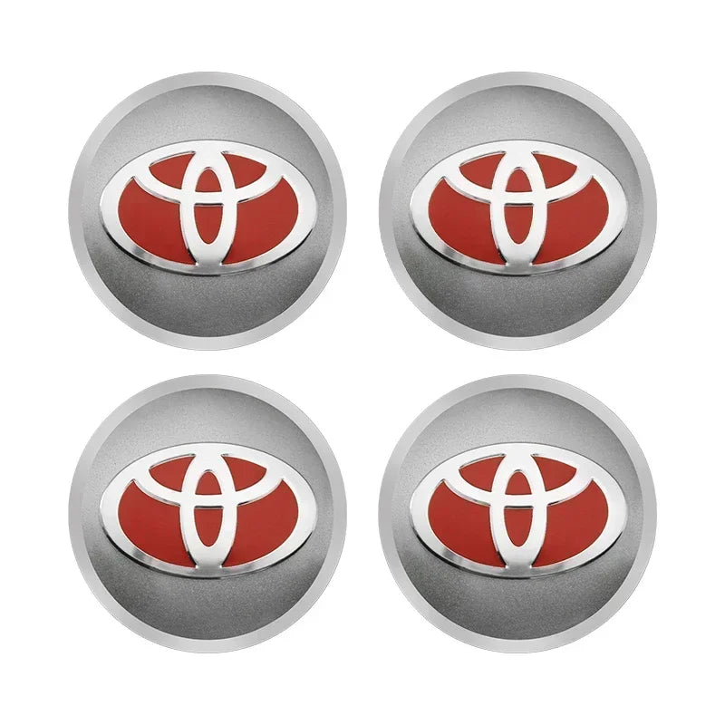 4pcs 56mm Car Styling Wheel Center Hub Caps Stickers Badge Emblem Decoration Decal For Toyota Corolla Auris Yaris CHR Rav4 Hilux
