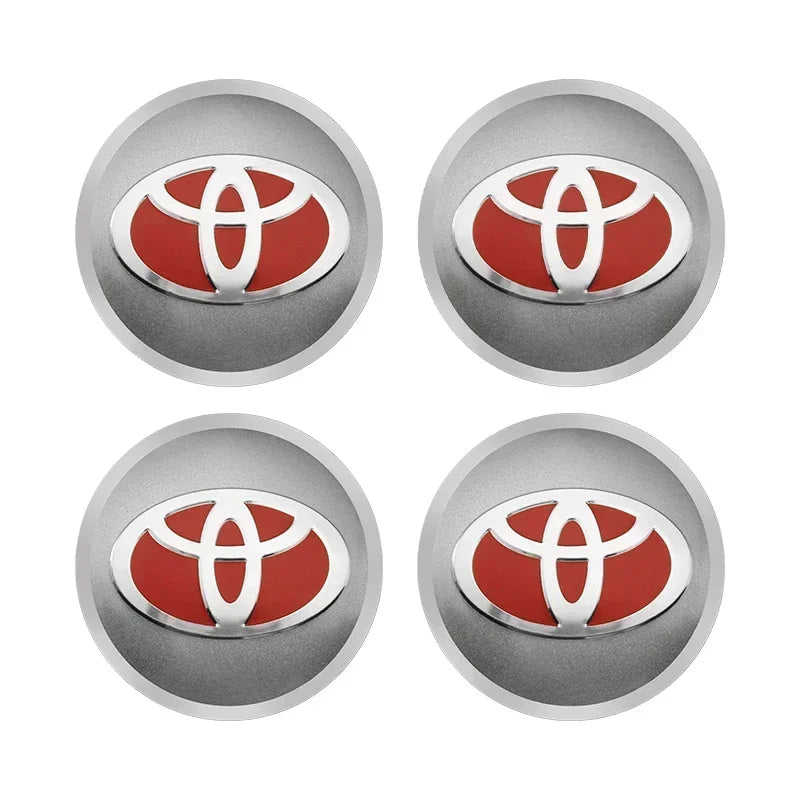 4pcs 56mm Car Styling Wheel Center Hub Caps Stickers Badge Emblem Decoration Decal For Toyota Corolla Auris Yaris CHR Rav4 Hilux
