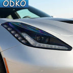 Car Headlight Protection Tint Film Smoke Black TPU Transparent Light Sticker For Chevrolet Corvette C7 C8 2014-On Accessories