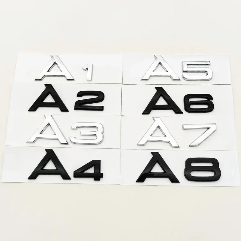 3D ABS cromo negro Logo A1 A2 A3 A4 A5 A6 A7 A8 emblema coche insignia para maletero pegatinas para Audi Auto accesorios decorativos
