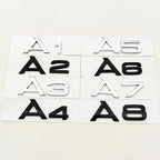 3D ABS cromo negro Logo A1 A2 A3 A4 A5 A6 A7 A8 emblema coche insignia para maletero pegatinas para Audi Auto accesorios decorativos