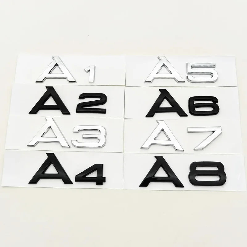 3D ABS cromo negro Logo A1 A2 A3 A4 A5 A6 A7 A8 emblema coche insignia para maletero pegatinas para Audi Auto accesorios decorativos