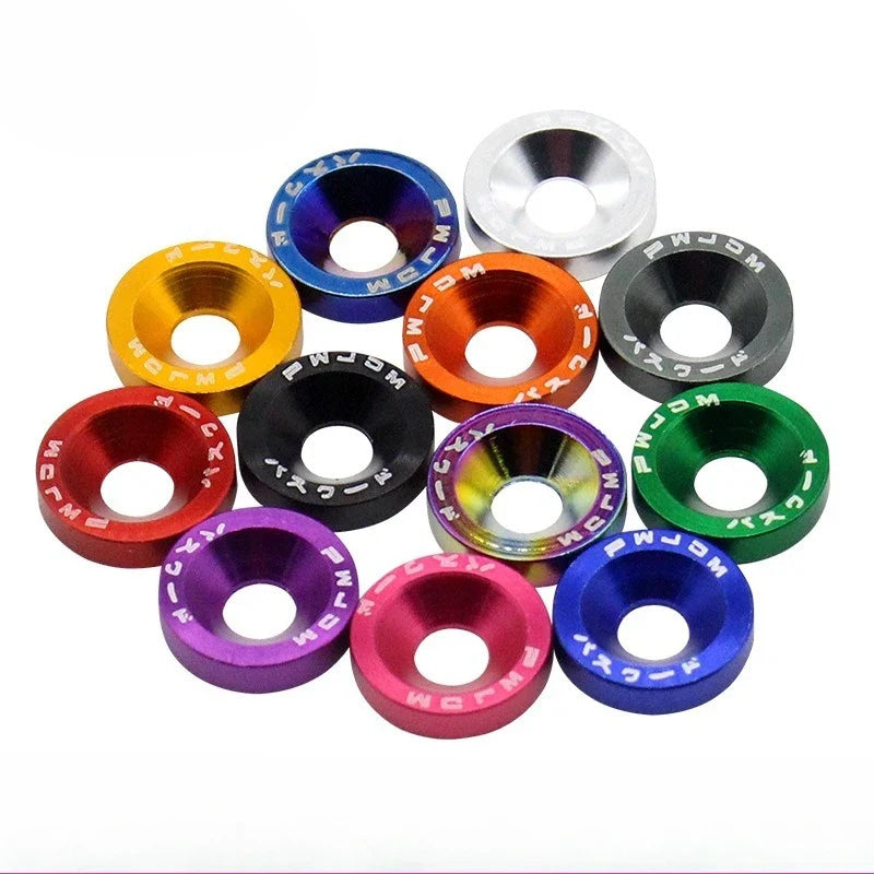 JDM Fender Washers M6 Bolt Set Car Modification Gasket Screw Fender Bumper Engine Aluminum Concave Screws Hex Fastener for Honda