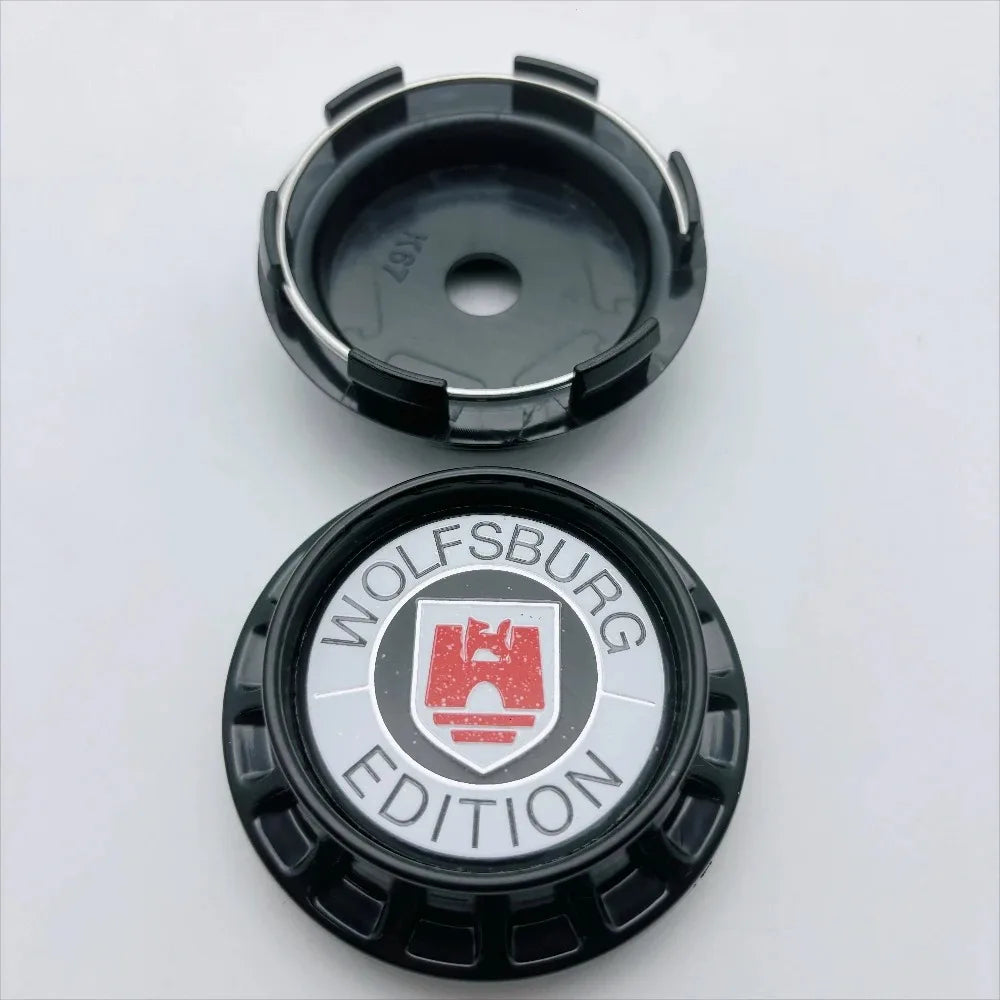 4pcs 67mm ( Clips 62mm ) Car Wheel Center Caps Wheel Hubcaps Rim Hub Dust Cover With Wolfsburg Logo Emblem Badge Car Accessories