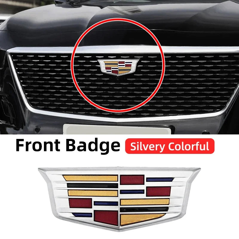1pcs 3D ABS Car Front Grille Center Emblem Badge Rear Trunk Sticker Accessories For Cadillac CT4 CT5 CT6 XT4 XT5 XT6 XTS ATS