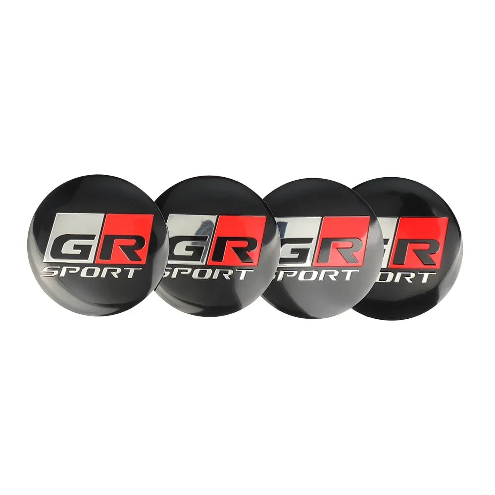 4Pcs 56MM Car Styling Aluminum Wheel Center Hub Caps Stickers For Toyota Rav4 Corolla Camry Aqua Yaris Cross Auris TRD GR Sport