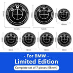 1/4/7pcs 81 72 46 56 68mm Car Front Rear Logo Wheel Hub Center Cover Steering Wheel Center Stickers For BMW X1 X3 X5 X6 E46 E90