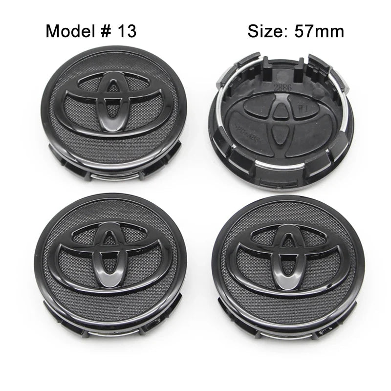 4Pcs 57/62mm Car Wheel Center Hub Cap Rim Cover For Toyota Corolla RAV4 LEVIN Yaris C-HR Camry Prado Prius Car Auto Accessories