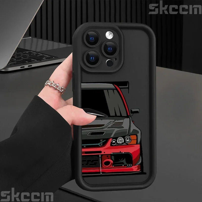 Fashions Car Pattern Silicone Phone Case For iPhone 17 16 Pro Max 15 14 11 12 13 7 8 16 Plus XS X XR Matte Shockproof Soft Cover