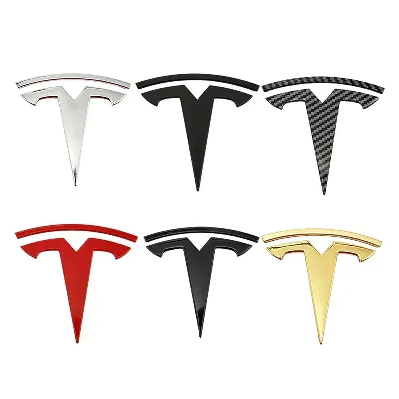 CAR Tesla Model 3 Mode Y Zinc Alloy Car Front Hood Logo Sticker Styling Auto Body Rear Trunk Emblem with Radian Accessories