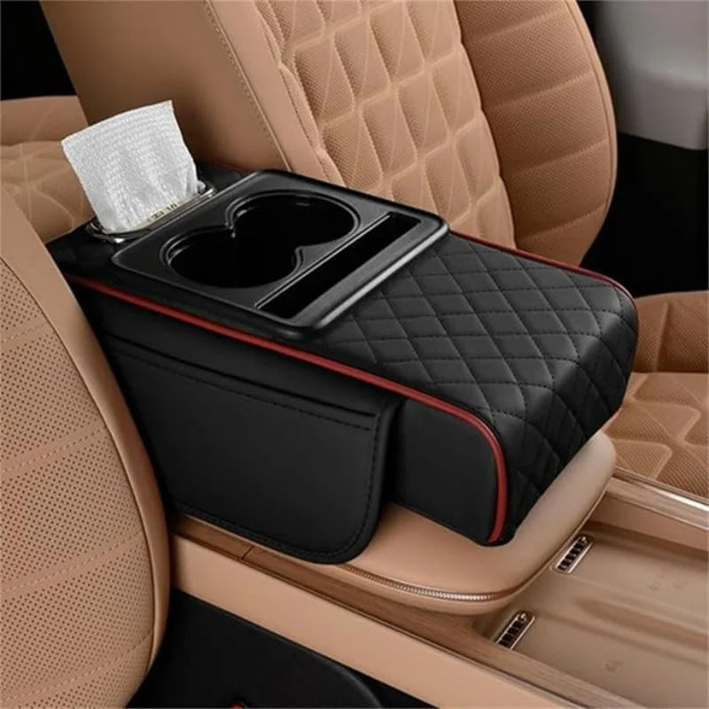 Car Center Console Cover, Leather Armrest Cover for Car, Universal Middle Console Cushion