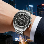 New Men Watch Calendar Business Quartz Watches Mens Top Brand Luxury Sport Waterproof Luminous Stainless Steel Man Wristwatches