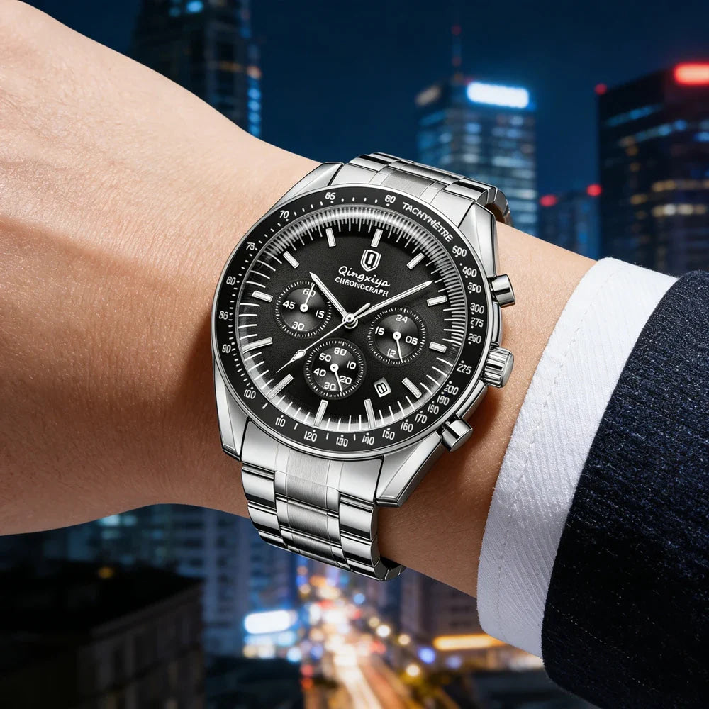 New Men Watch Calendar Business Quartz Watches Mens Top Brand Luxury Sport Waterproof Luminous Stainless Steel Man Wristwatches