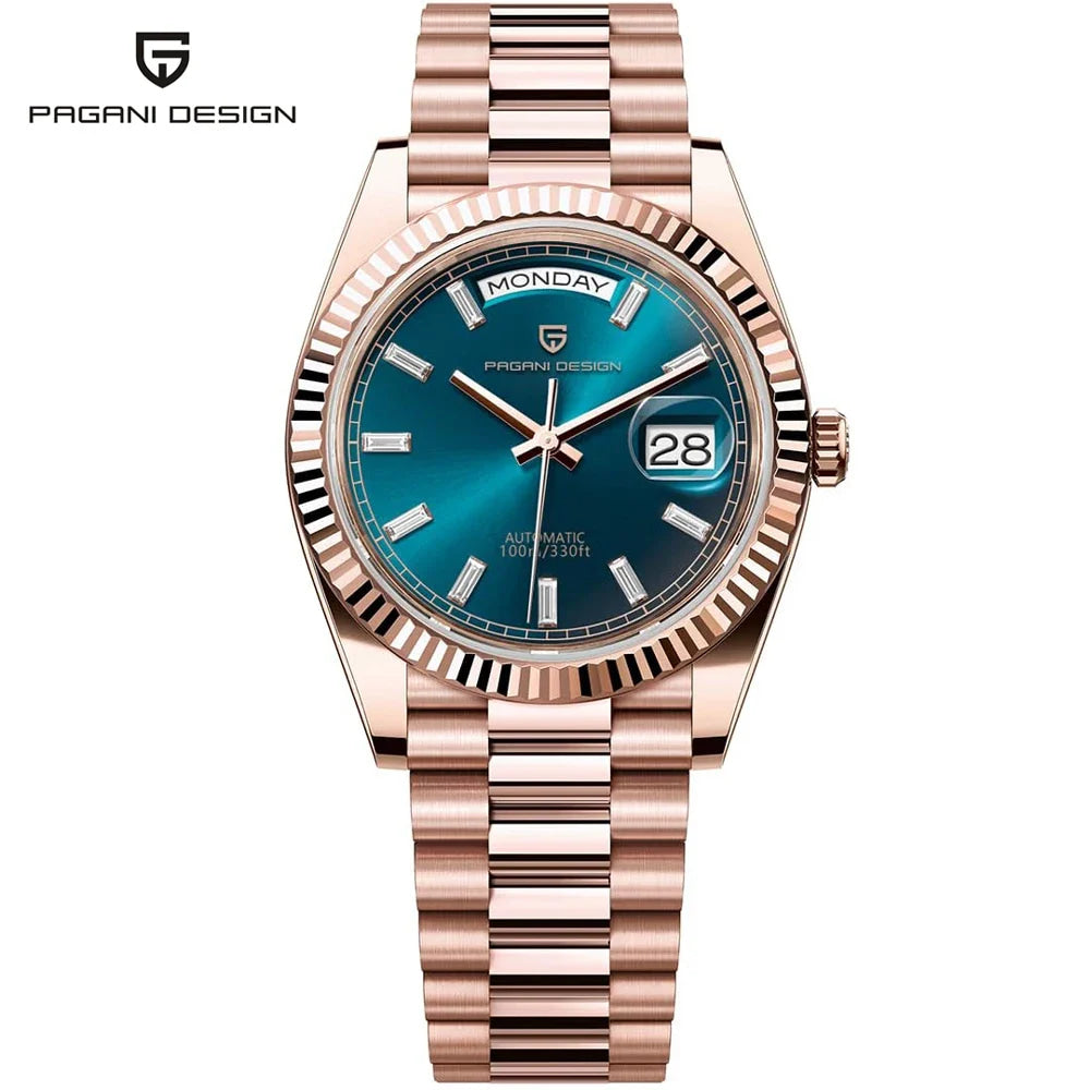 2025 New PAGANI DESIGN Men's Watch DD36 Rose Gold Luxury Automatic Watch For Men Mechanical Wristwatches Sapphire Mirror Clock