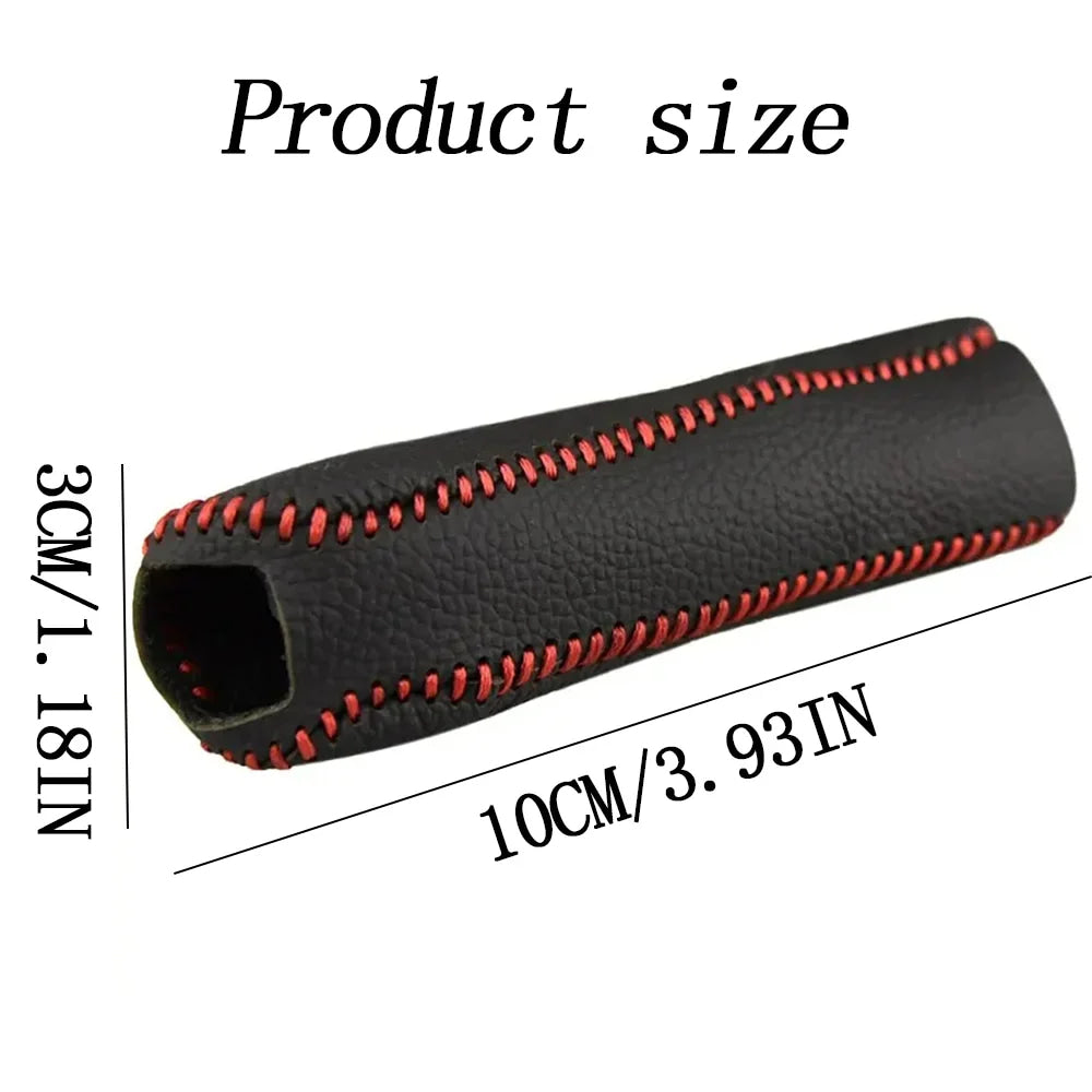 Funda de freno de mano, empuñaduras de freno de mano de cuero genuino para Mazda 6, cubierta de cuero Natural en el freno de mano, accesorios interiores para coche