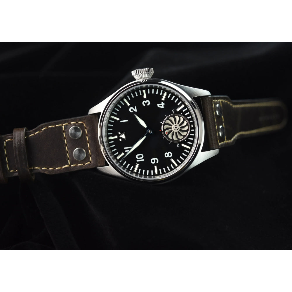 HRUODLAND Pilot Watch for Men BGW-9 Luminous Mechanical Wristwatch 316L Stainless Steel Sapphire Glass 10ATM Waterproof F016