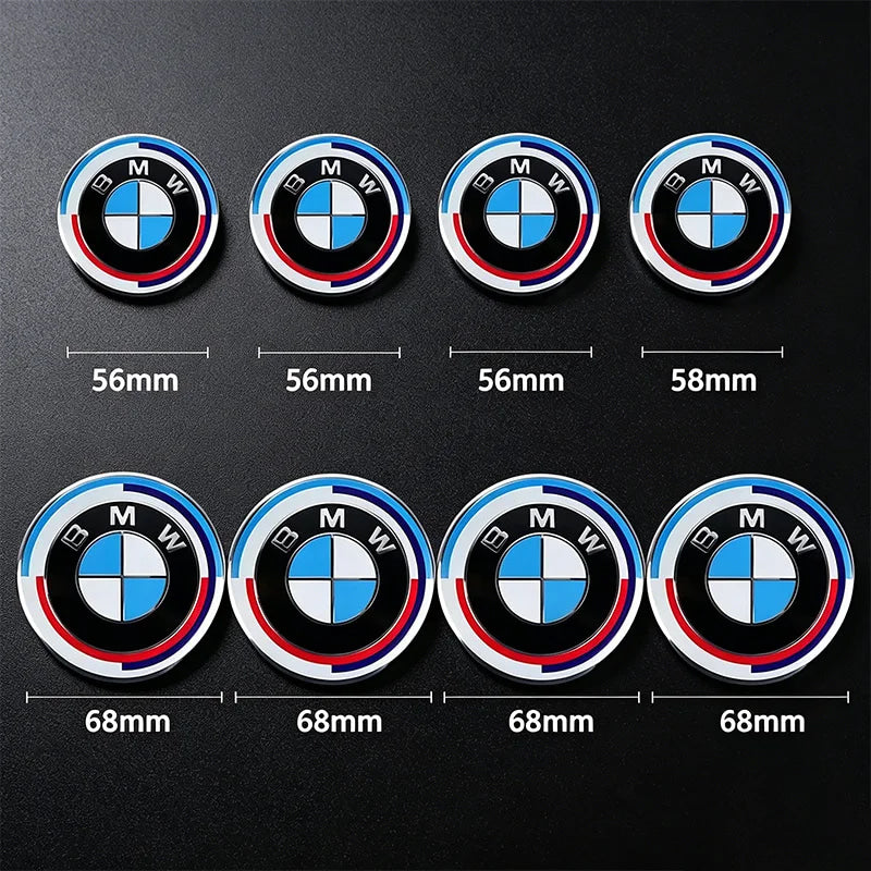 4Pcs 56/68mm Wheel Center Caps Emblem Badge For BMW 50th Anniversary E90 E60 F10 F20 G20 G30 E53 E85 E70 E84 F48 1/3/5/7 Series