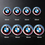 4Pcs 56/68mm Wheel Center Caps Emblem Badge For BMW 50th Anniversary E90 E60 F10 F20 G20 G30 E53 E85 E70 E84 F48 1/3/5/7 Series