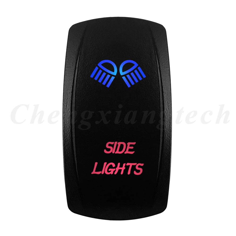 Waterproof 5 Pins SPST On/Off Rocker Switch Blue & Red Led 20A/12V 10A/24V Toggle Switch GPS for Cars,Trucks, RVs, Boats