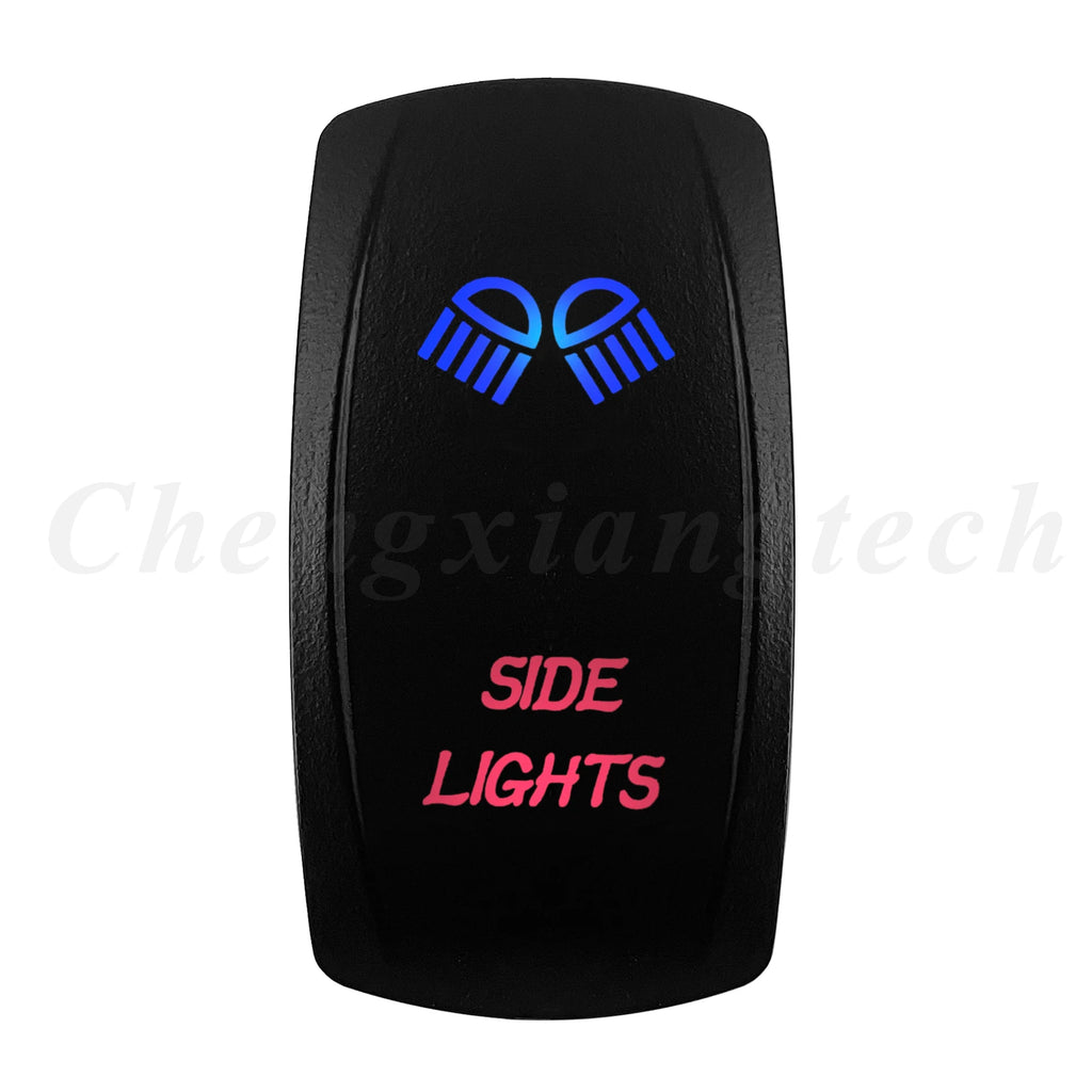 Waterproof 5 Pins SPST On/Off Rocker Switch Blue & Red Led 20A/12V 10A/24V Toggle Switch GPS for Cars,Trucks, RVs, Boats