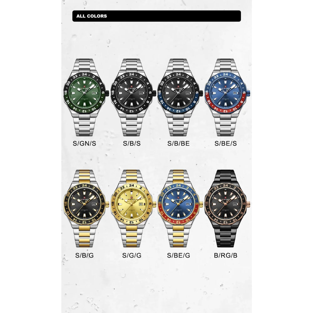 NAVIFORCE Luxury Watch for Men Quartz 3ATM Waterproof Stainless Steel Watches Business Fashion Men's Wristwatch2025