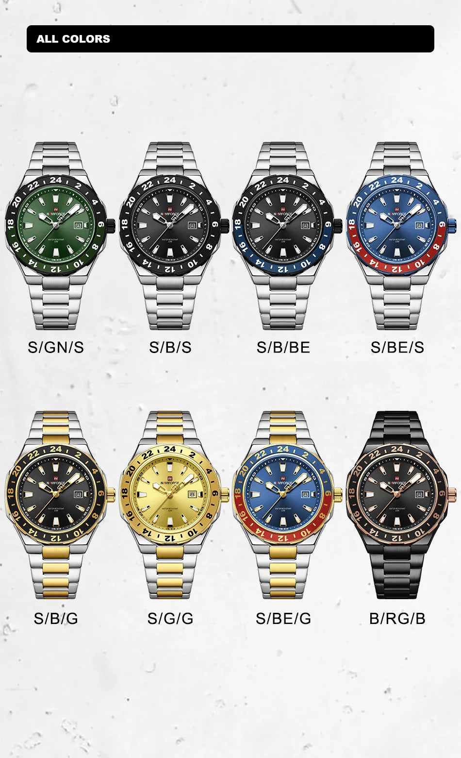 NAVIFORCE Luxury Watch for Men Quartz 3ATM Waterproof Stainless Steel Watches Business Fashion Men's Wristwatch2025