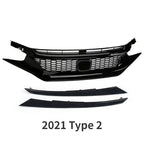 For Honda Civic 10th Gen 2016-2021 Front Grille Racing Grill Net Car Grid Splitter Upper Bumper Hood Mesh Grills