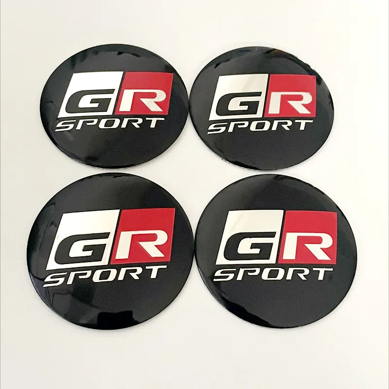 4Pcs 56mm GR Sport Logo Car Wheel Center Hub Caps Stickers Rim Decal For Toyota Corolla 86 Supra CHR Yaris Camry Prius Rav4 Auto