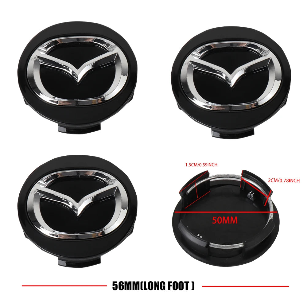 4PCS 56mm Wheel Center Cap Logo Hubcap Emblem Badge Accessories For Mazda skyactiv Axela Atenza M6 M3 Speed Ms CX-3 CX-5 CX7 CX9