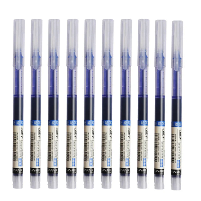 Bolígrafo líquido recto de secado rápido, bolígrafo de Gel de firma de 0,5mm, tinta negra y azul, 24 piezas, para escuela y oficina