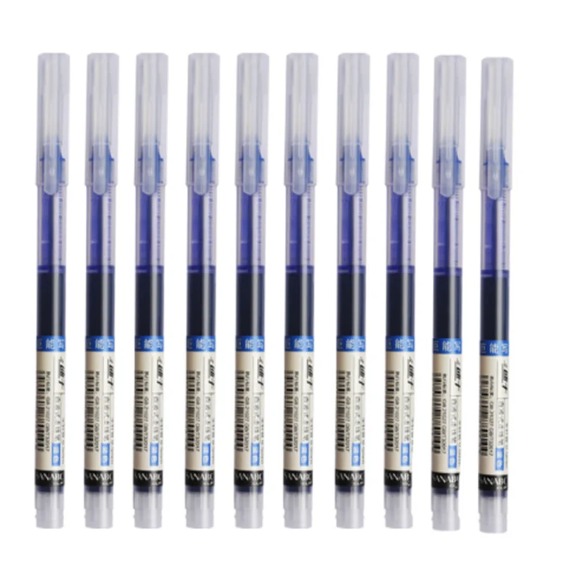 Bolígrafo líquido recto de secado rápido, bolígrafo de Gel de firma de 0,5mm, tinta negra y azul, 24 piezas, para escuela y oficina