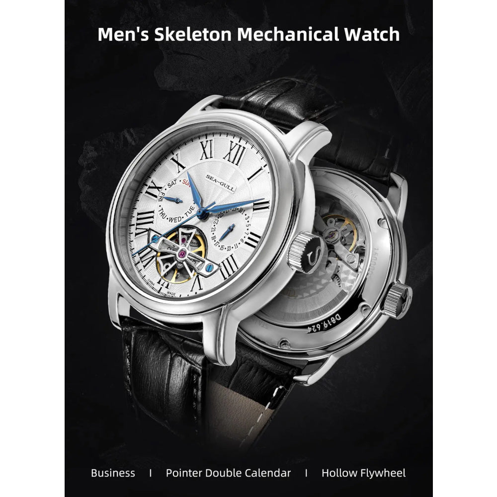 SEAGULL Luxury Watch Business Waterproof Male Clock Date Stainless Steel Mechanical Watch Men Watch reloj hombre 2023 D819.622