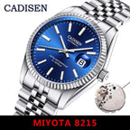 CADISEN Men Mechanical Watch Top Brand Luxury Japan MIYOTA 8215 Automatic Watch Business Stainless Steel Waterproof Watch Men