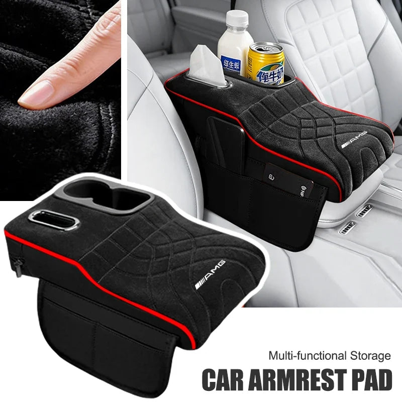Car Console Armrest Box Booster Pad Car Arm Rest Padded Cover For Mercedes Benz AMG W204 W206 W205 W203 W211 W212 W213 W210 W124