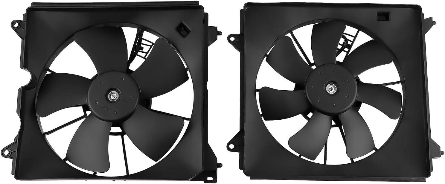 2Pcs AC Condenser Radiator Cooling Motor Fan Black For 2013-2017 Honda Accord Touring