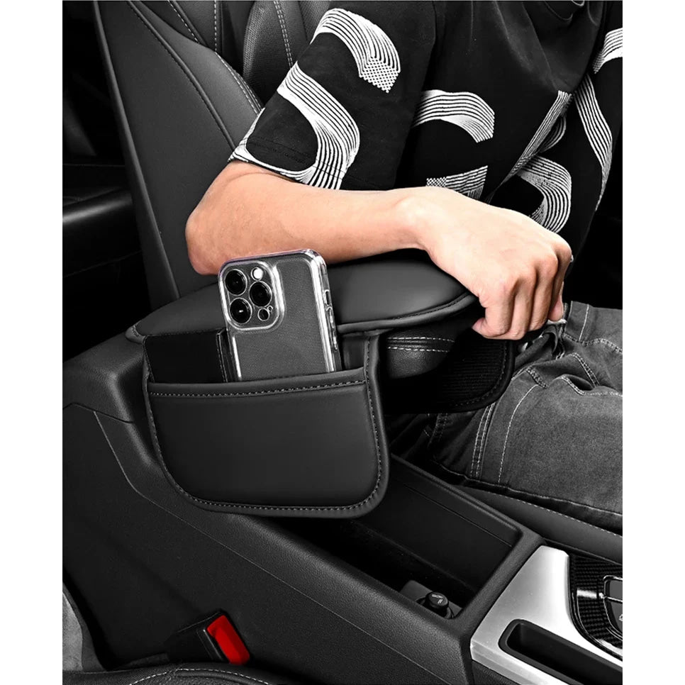 Car Armrest Cushion Leather Arm Rest Box Pad With Storage Bag For Chevrolet Corvette Montana TrailBlazer Silverado Traverse Bolt