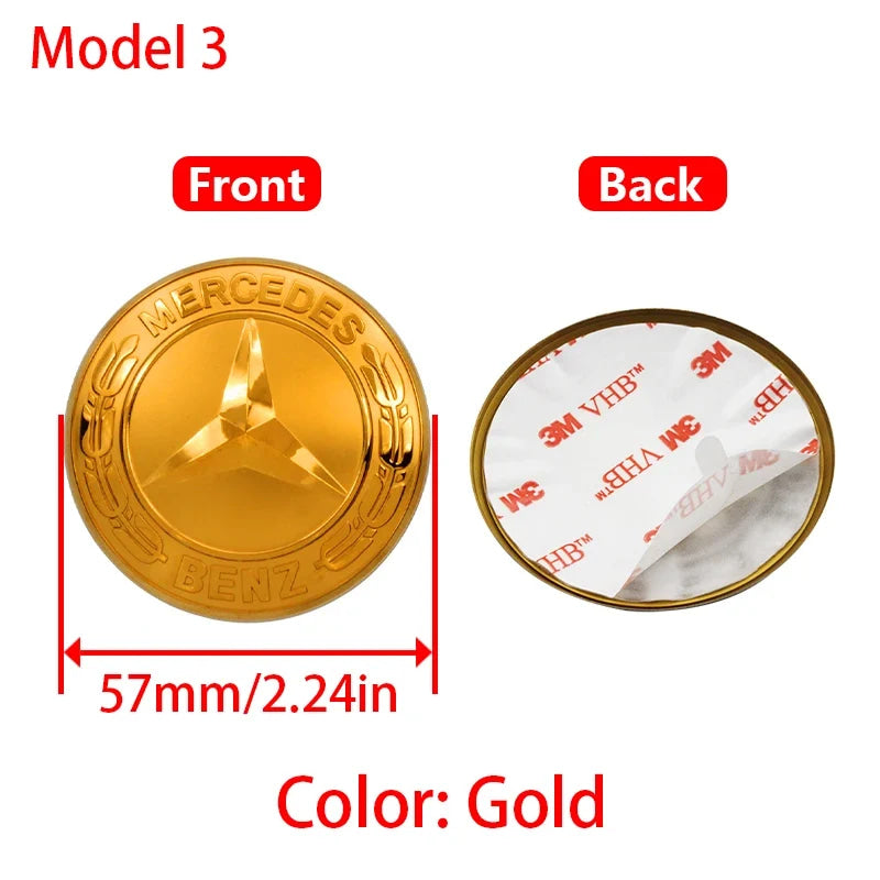 1Pc 52mm 57mm Car Steering Wheel Center Emblem Stickers For Mercedes Benz AMG W203 W206 W205 W211 W212 W210 W201 Badge Accessory
