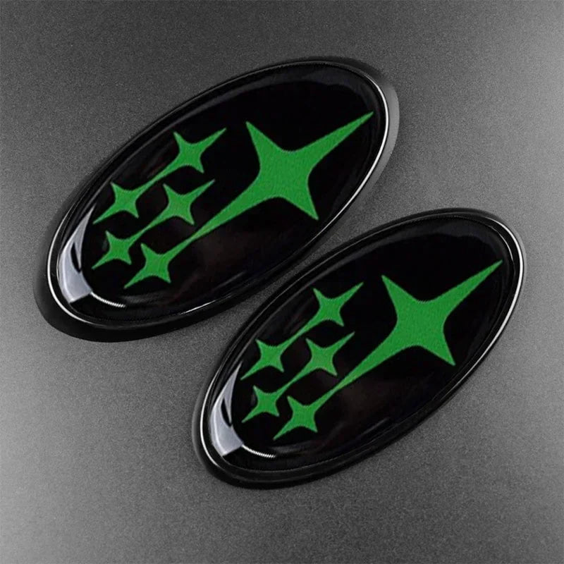 2Pcs Acrylic Car Front Rear Logo Emblem Sticker For Subaru STI XV Impreza BRZ WRX Legacy Outback Auto Hood Trunk Badge Cover