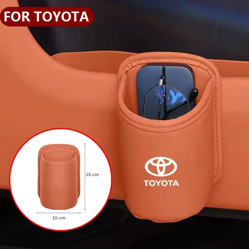 For Toyota Car Door Water Cup Holder Back Seat Drink Rack Leather Storage  Corolla Yaris Prius Camry Auris Avensis car sticker