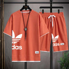 Summer 2026 New Men's pullover sportswear Set, fashionable basketball men's casual short-sleeved T-shirt + shorts two-piece set