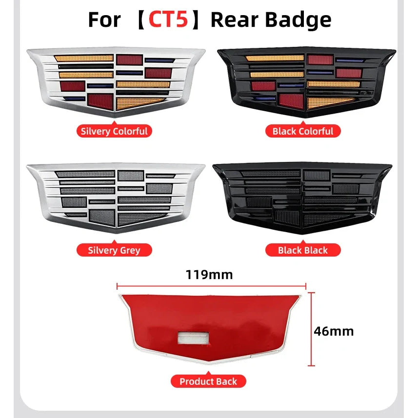1pcs 3D ABS Car Front Grille Center Emblem Badge Rear Trunk Sticker Accessories For Cadillac CT4 CT5 CT6 XT4 XT5 XT6 XTS ATS
